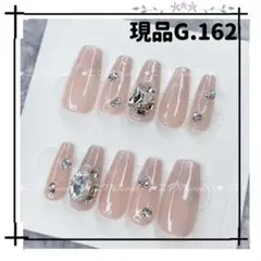 G.162M現品新年ネイルチップ姬ギャルマグネット量産型ニュアンスy2k淡色のサムネイル