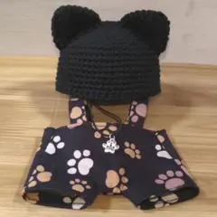 10.ちびぬい ちびスト はぴぬい服 ネコ帽子 ネックレス 肉球柄 吊りズボン