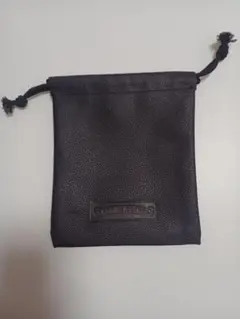 ブラック レザー 巾着 小物入れ 保存用