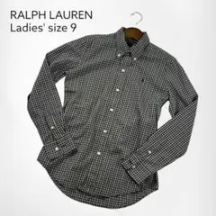 RALPH LAUREN　チェック柄長袖ボタンダウンシャツ　サイズ9
