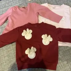 赤・ピンク・白 トレーナー 3点セット　保育園用