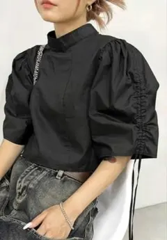who's who gallery 袖コンハイネックブラウス W.W.Gブラウスのサムネイル