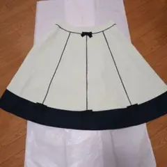 エムズグレイシー☆40☆バイカラー☆フレアスカート☆ リボン装飾