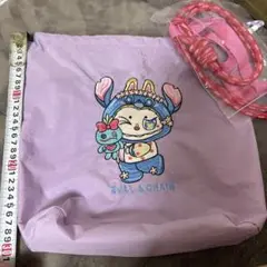 BALL & CHAIN 薄紫色バッグ　labubu スティッチ