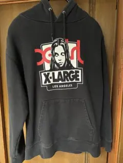 X-girl × XLARGE コラボ パーカー ブラックのサムネイル