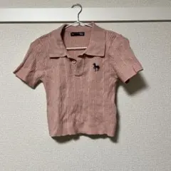 DAZY ボタン付きハーフプラケット半袖リブニットトップス サマーニット