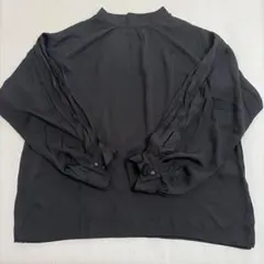 SENSE OF PLACE 黒の長袖ブラウス スタンドカラー