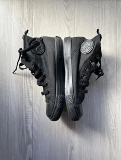 コンーバスブラックハイカットスニーカー ジッパー付き21cm JP