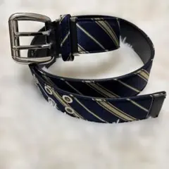 ネイビー ゴールドストライプ ベルト