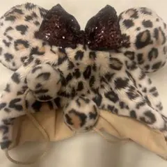 ディズニー ファンキャップ ミニー ヒョウ柄 ブラウン 茶色