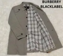 バーバリー ブラックレーベル ステンカラー コート 千鳥 柄 L