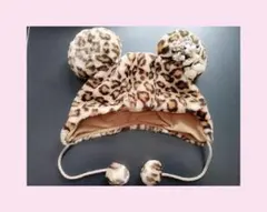 【匿名配送】ディズニーリゾート　ヒョウ柄 耳付き ファンキャップ