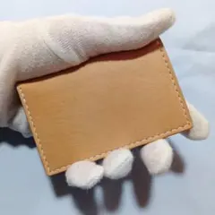 免許証入れ　レザー　ハンドメイド　二つ折り　ナチュラル