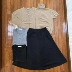 レディース　まとめ売り　コーデ売り　ツインニット　　カーディガン　スカート　5点
