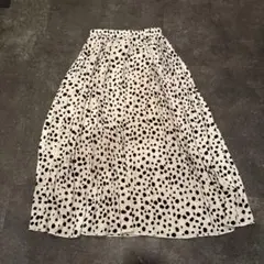 プリーツスカート　ダルメシアン柄　美品