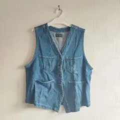 デニム ノースリーブベスト L