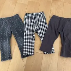 80サイズ パンツ 3点セット　裏起毛パンツ