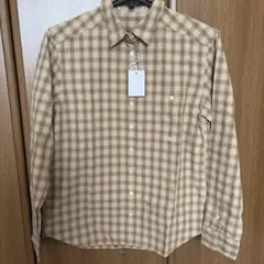 Mademoiselle NON NON ベージュ系チェック長袖シャツのサムネイル