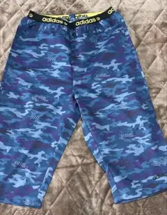 adidas 青紫迷彩 ハーフパンツ