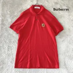 希少XXL】バーバリー ポロシャツ 刺繍ロゴ 月桂樹 ヴィンテージ ピンク