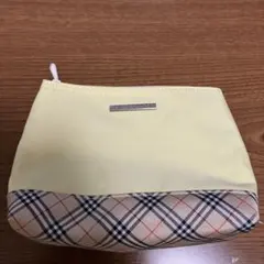 BURBERRY チェック柄ポーチ イエロー