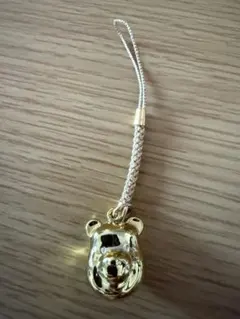 ディズニー くまのプーさん 鈴入り　ストラップ ゴールドカラー レトロ