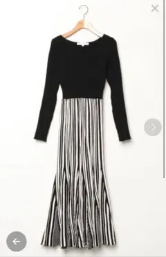 MERCURYDUO ストライプニットロングワンピース