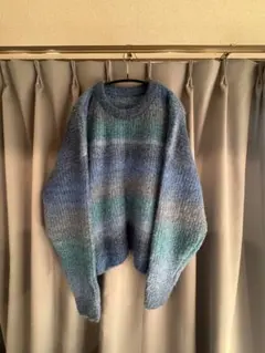 オーバーサイズニット 青系グラデーション