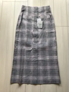 【新品】SLOBE IENA スローブイエナ 麻混チェックタイトスカート36