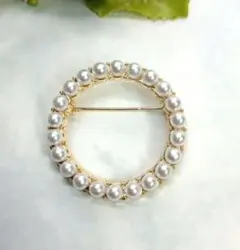 ブローチ#53　パールサークル　卒園式　入園式　卒業式　入学式　プレゼント