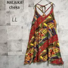 MALAIKA cheka【L】キャミワンピース チュニック 総柄 エスニック柄