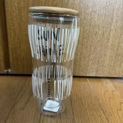 スターバックス　タンブラー　ウッドリッド　ダブルウォール　ガラス