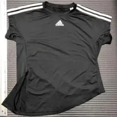 【adidas】 レディース トレーニングTシャツ ブラック×ホワイト M