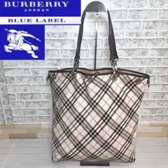 公*o様 バーバリーブルーレーベル ロゴ刺繍 トートバッグ ノバチェック　リバー