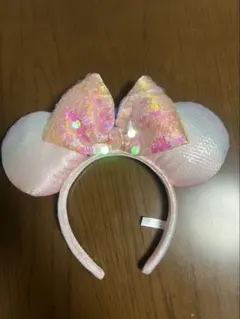 【ディズニー】ミニーマウス　スパンコールカチューシャ【未使用に近い】