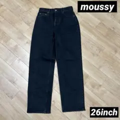 moussy プレーンジーンズ　黒　26インチ　ストレート　デニム
