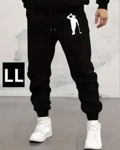 【新品/LLサイズ】ゴルフウェア ロングパンツ スウェット メンズ 黒色