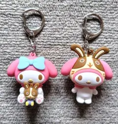 宇佐美／マイメロコラボ 立体ラバーキーホルダー(マイメロ&クロミ)