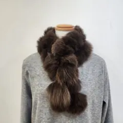 【美品】ブラウンファーマフラー