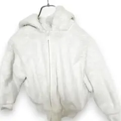 【スイッチミー】140サイズ パーカーもこもこ フェイクファー 白 KU757A
