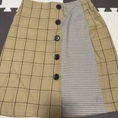 ベージュ チェック柄 タイトスカート Mサイズ　INGNI