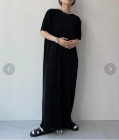 wee9s デイリー スーパーストレッチ プリーツワンピース 半袖