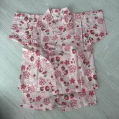 さくらんぼ柄 甚平 90cm 綿100%