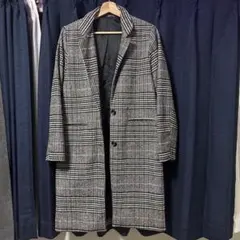 グレー系チェック チェスターコート