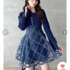 ドッキングフレアミニニットワンピース