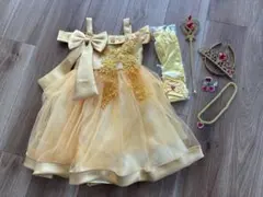 ベル風ドレス　装飾品セット　4Y ハロウィンコスプレ　仮装