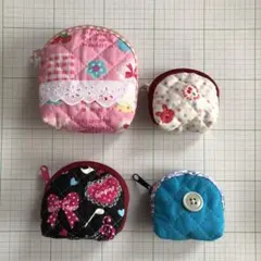 I ハンドメイド　ミニポーチ4個セット