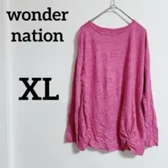 希少✨wonder nation【XL】ピンク長袖Tシャツ シンプルレディース