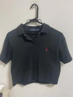 POLO 黒 半袖ポロシャツ (丈短め)