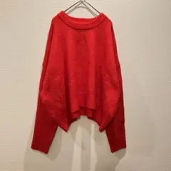 z of zampa Organic やみつき ゆるふわ ニット　赤 体型カバー